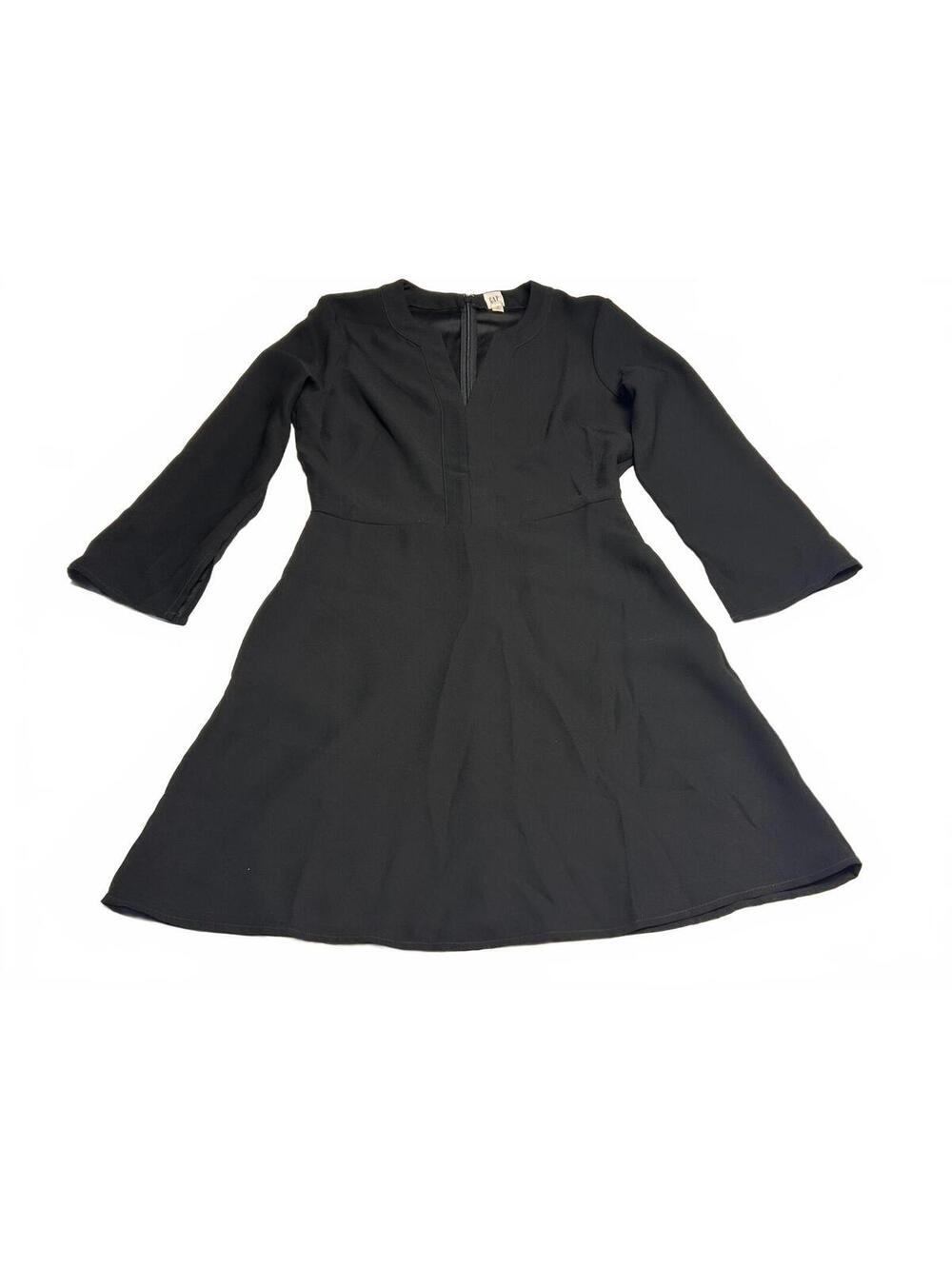 Gap Black Long Sleeve Soft Fit & Flare Dress Womens Size 6 True Black